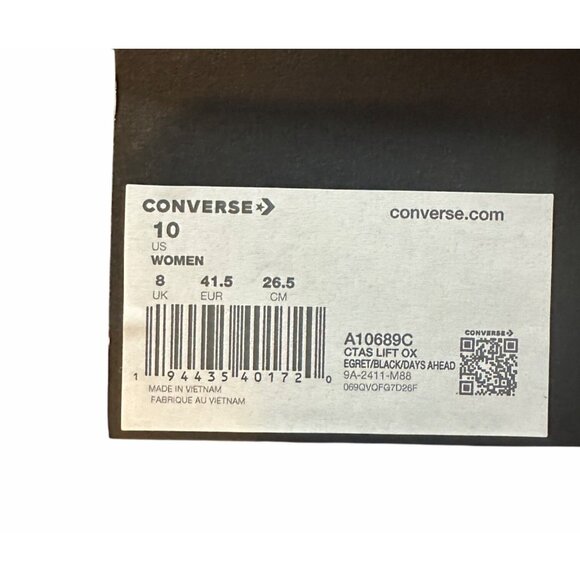 ❤️Chuck Taylor All Star Lift Platform Polka Dots 10 Women Shoes White A10689C❤️ - Picture 10 of 15